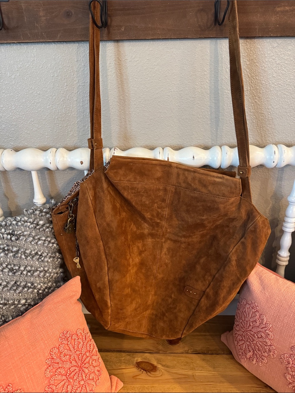 We the Free Suede Brown Women’s Tote Bag - very spacious!